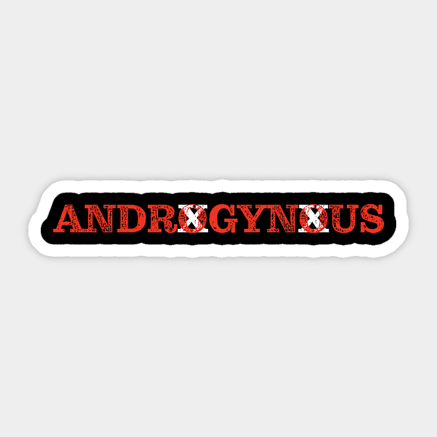 Androgynous Red / White Sticker by Fresh Fly Threads